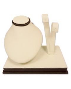 CHOCOLATE/BEIGE PENDANT/EARRING